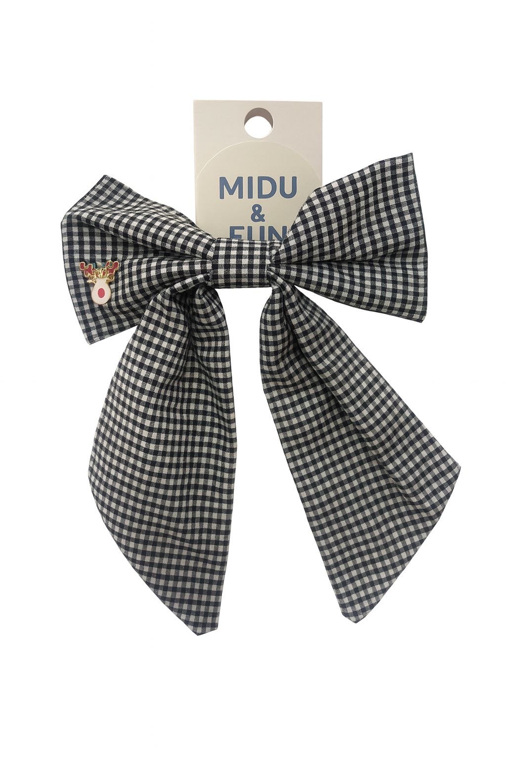 Mini Chic Fiyonklu Saç Aksesuarı - Siyah/Beyaz