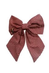 Mini Chic Fiyonklu Saç Aksesuarı - Kırmızı/Beyaz