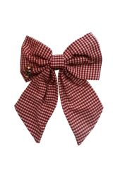 Mini Chic Fiyonklu Saç Aksesuarı - Kırmızı/Beyaz