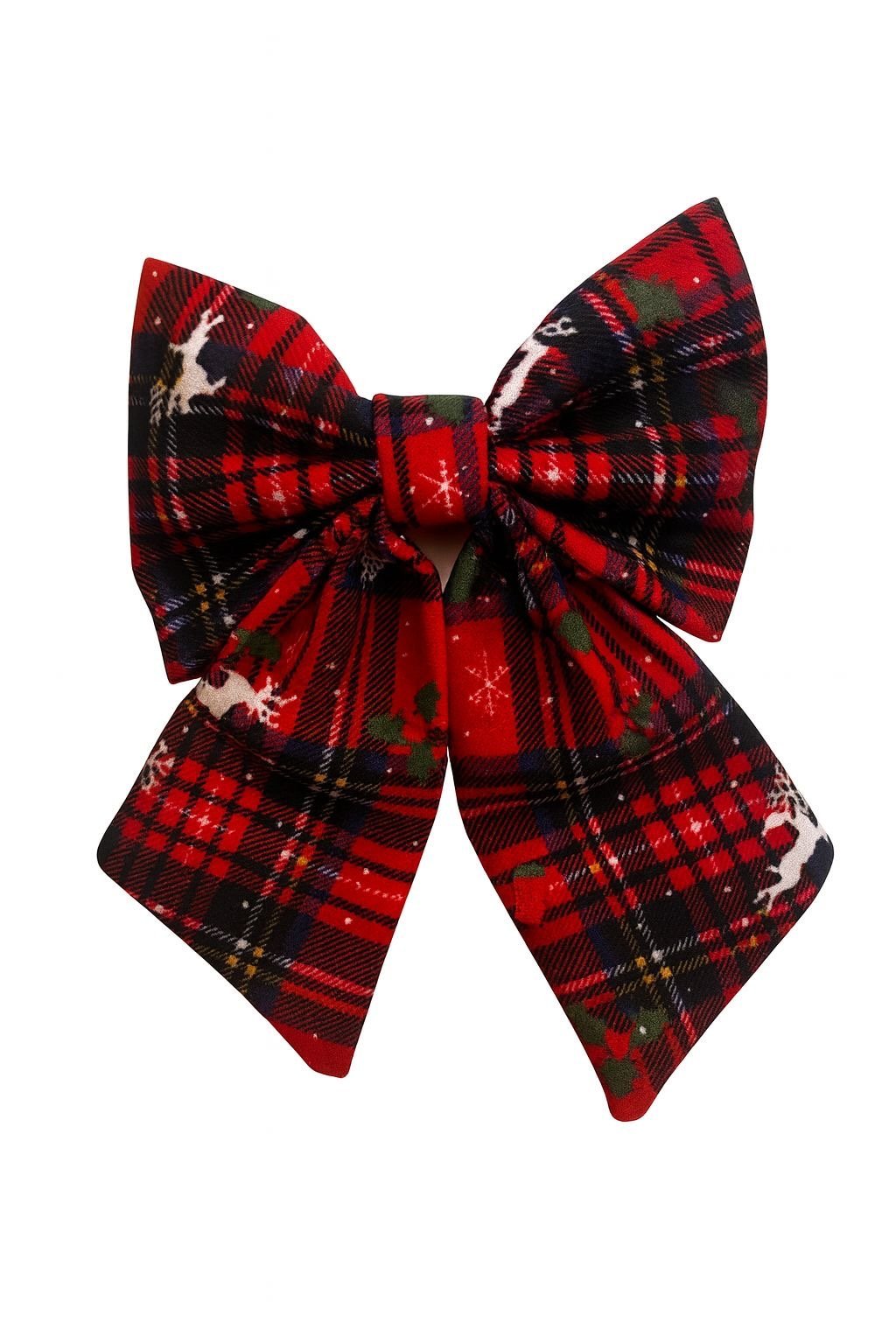 Holiday Tartan Fiyonklu Sac Aksesuarı - Kırmızı