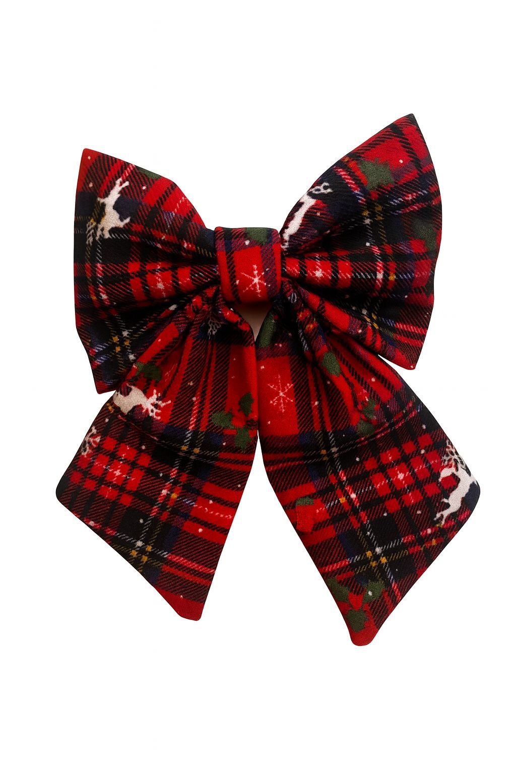 Holiday Tartan Fiyonklu Sac Aksesuarı - Kırmızı