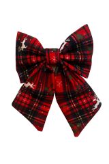 Holiday Tartan Fiyonklu Sac Aksesuarı - Kırmızı